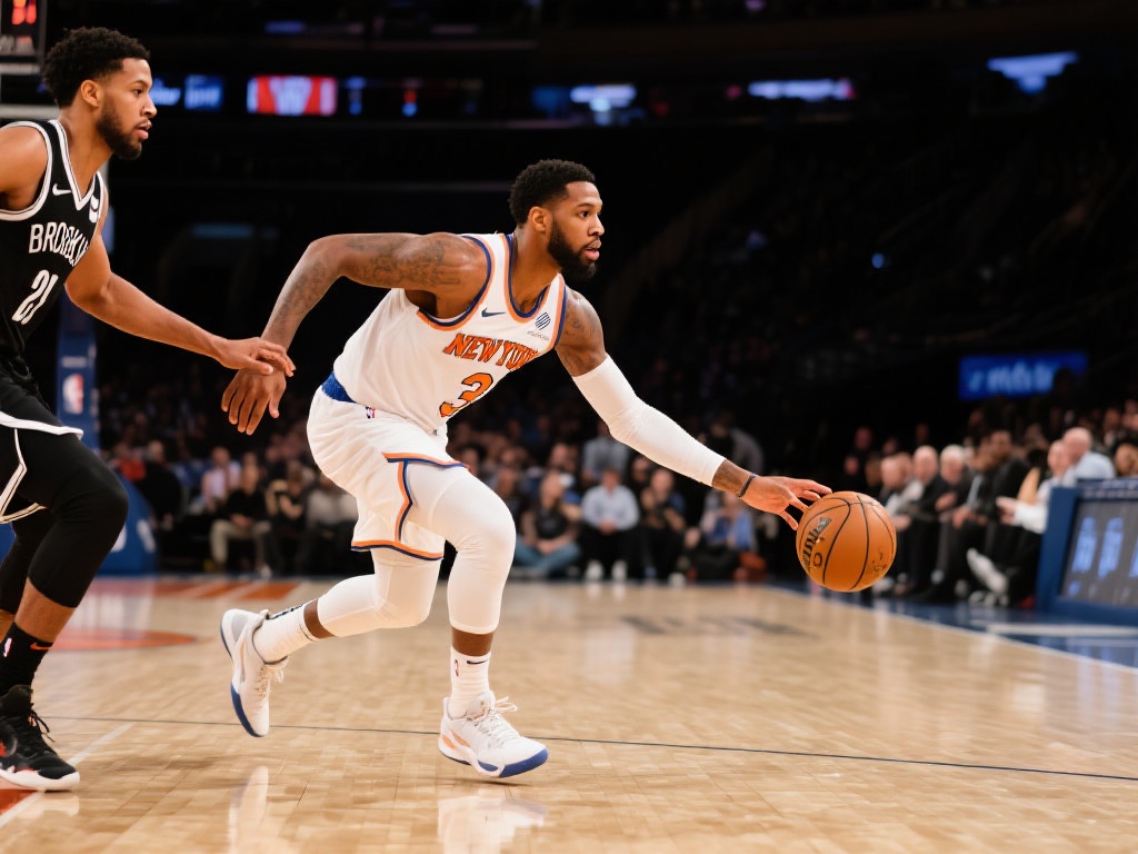 兰德尔妙传中路 麦克丹尼尔斯空中滑翔劈扣 在经历数次防守转化后,兰德尔利用个人持球